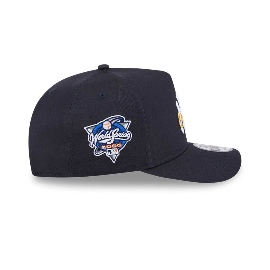 Pictured is this MLB 3 Times World Series New York Yankees 9FIFTY A-Frame Snapback cap in navy. 5