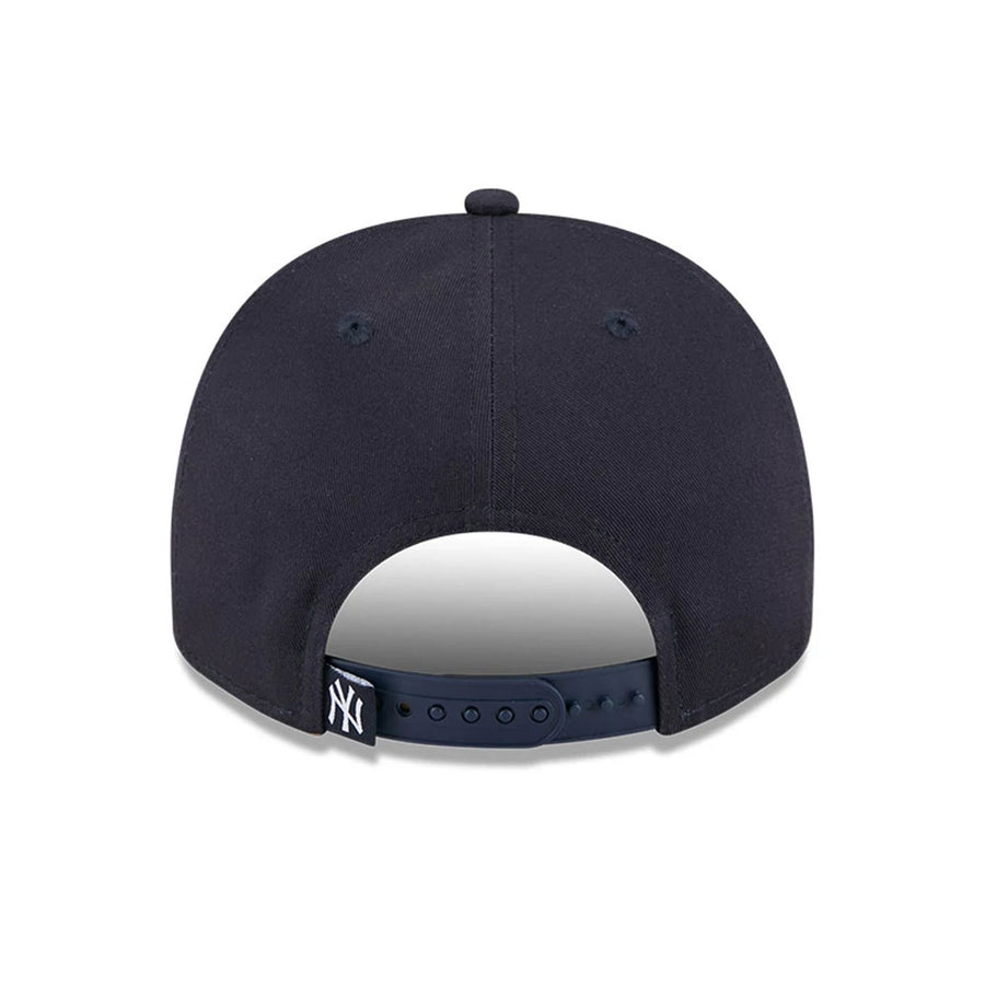 Pictured is this MLB 3 Times World Series New York Yankees 9FIFTY A-Frame Snapback cap in navy. 7