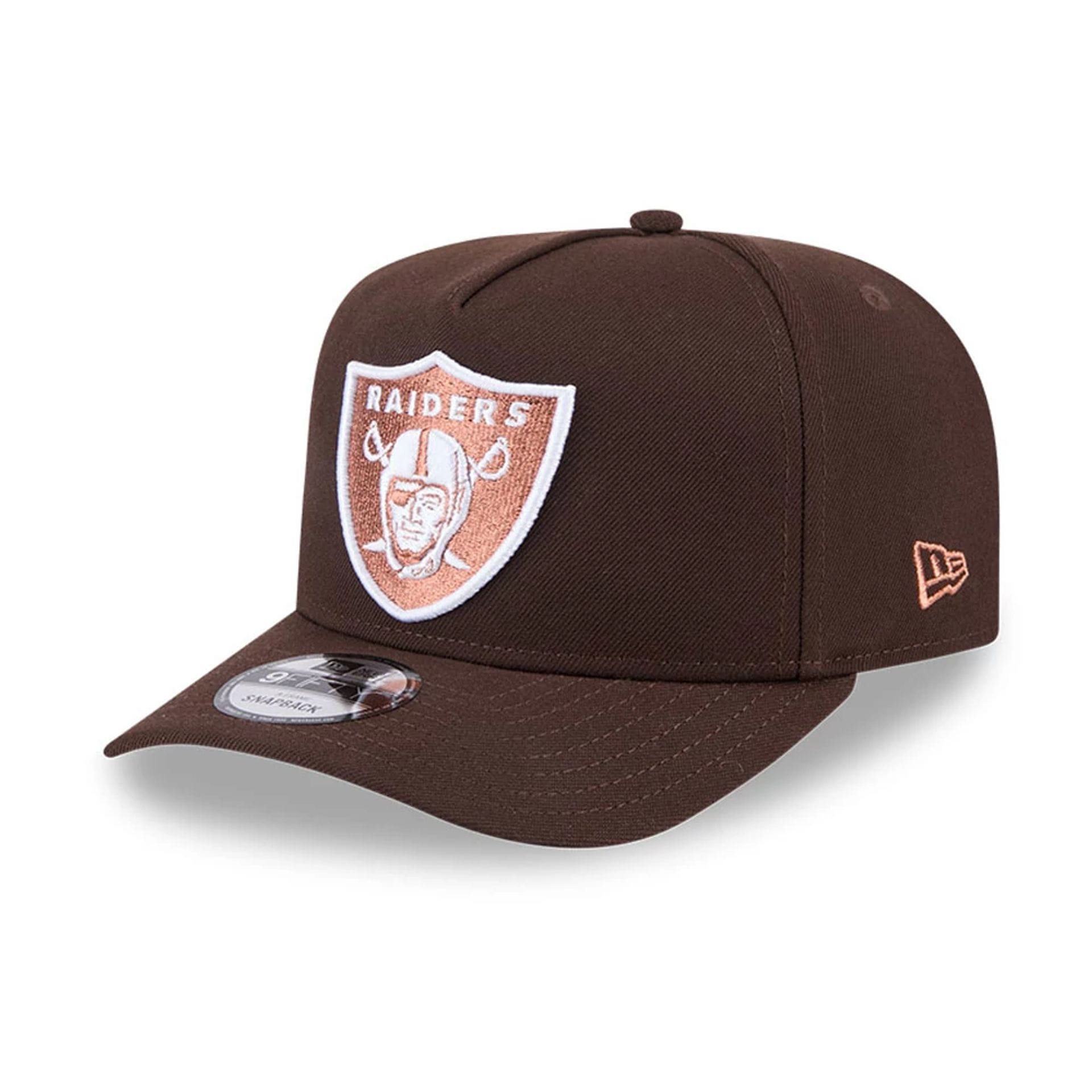 NFL Metallic Las Vegas Raiders Dark Brown 9FIFTY A-Frame Snapback