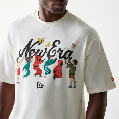 The Male model is wearing Netflix Squid Game Open White T-Shirt 3