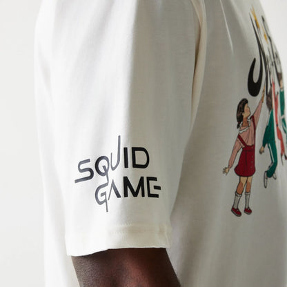 The Male model is wearing Netflix Squid Game Open White T-Shirt 6