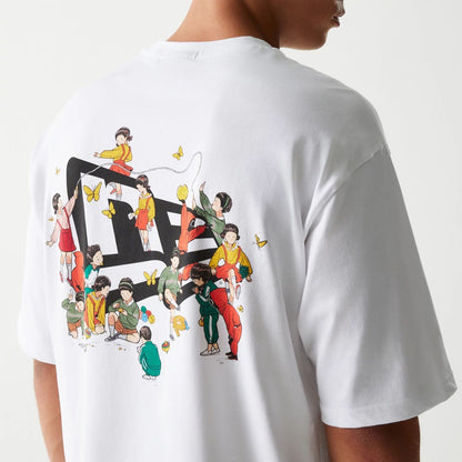 The Male model is wearing Netflix Squid Game White Oversized T-Shirt 6