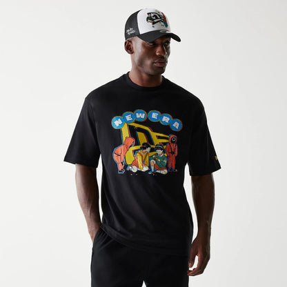 The Male model is wearing Netflix Squid Game Black Oversized T-Shirt 1