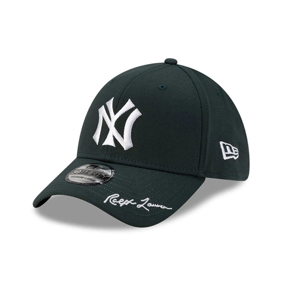 This is a New York Yankees Ralph Lauren x MLB Dark Green 39THIRTY Stretch Fit Cap 1