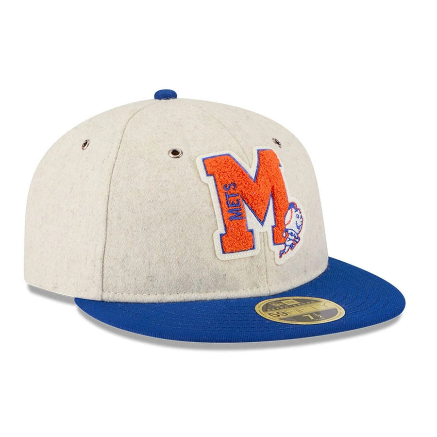 This is a New York Mets Wool Letterman Grey Retro Crown 59FIFTY Fitted Cap 4