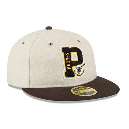 This is a San Diego Padres Wool Letterman Beige Retro Crown 59FIFTY Fitted Cap 4