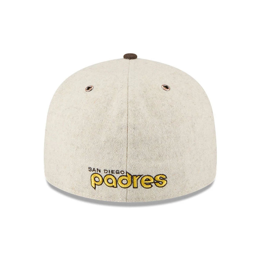 This is a San Diego Padres Wool Letterman Beige Retro Crown 59FIFTY Fitted Cap 7