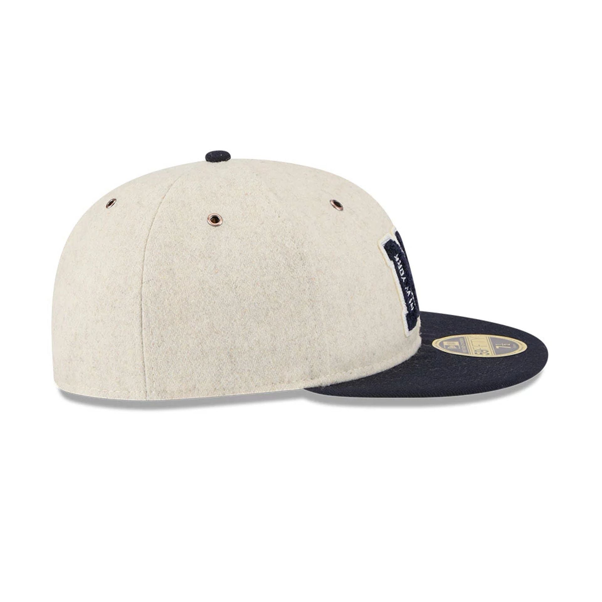 This is a New York Yankees Wool Letterman Beige Retro Crown 59FIFTY Fitted Cap 7