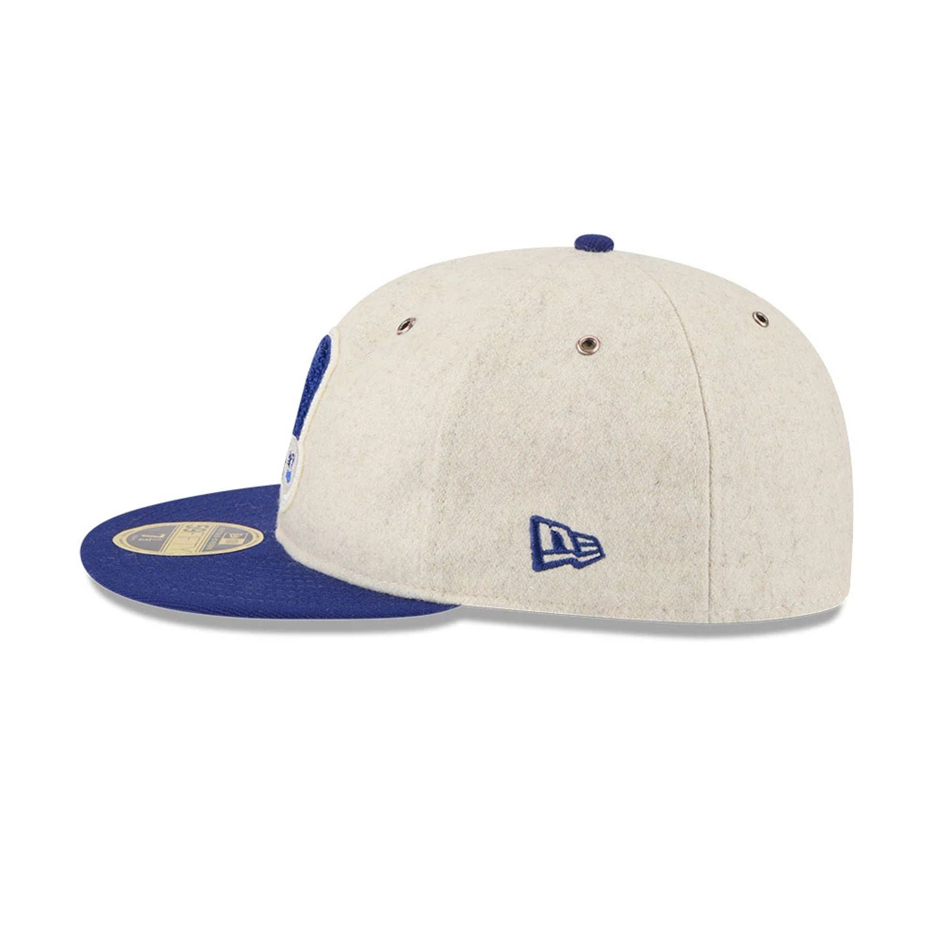 This is a Brooklyn Dodgers Wool Letterman Beige Retro Crown 59FIFTY Fitted Cap 5