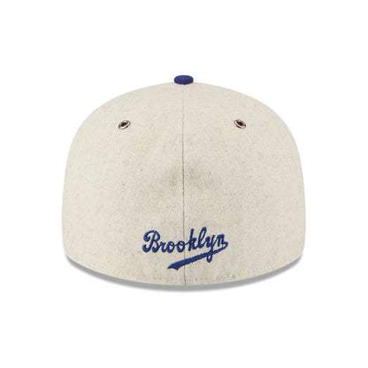 This is a Brooklyn Dodgers Wool Letterman Beige Retro Crown 59FIFTY Fitted Cap 7
