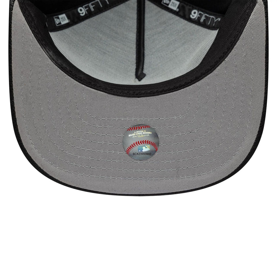 This is a Colorado Rockies Wool Letterman Black 9FIFTY A-Frame Snapback Adjustable Cap 2