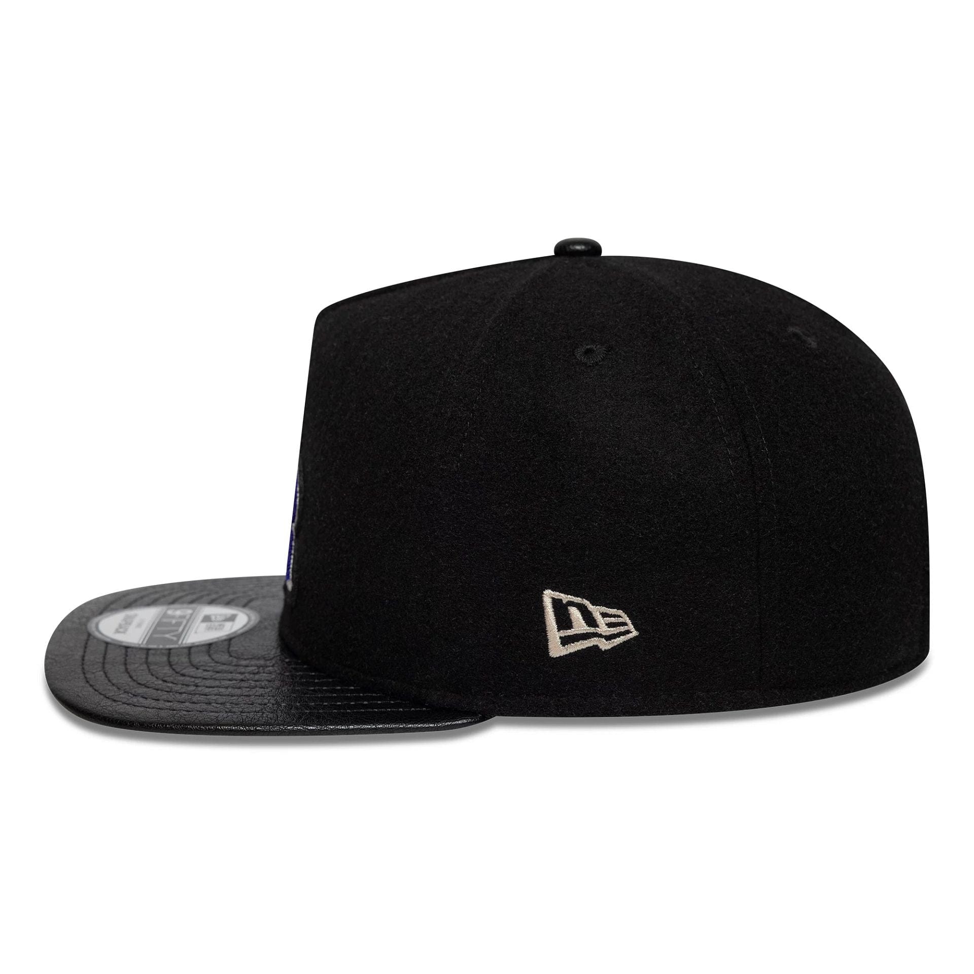 This is a Colorado Rockies Wool Letterman Black 9FIFTY A-Frame Snapback Adjustable Cap 6