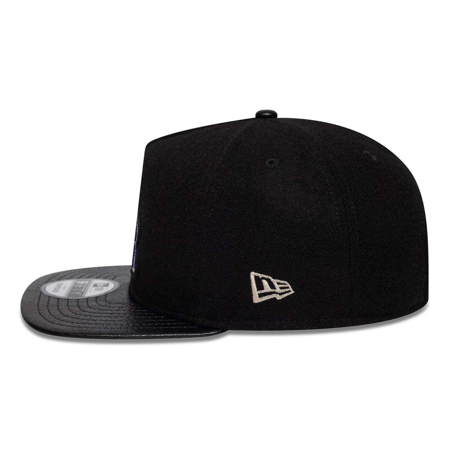 This is a Colorado Rockies Wool Letterman Black 9FIFTY A-Frame Snapback Adjustable Cap 6