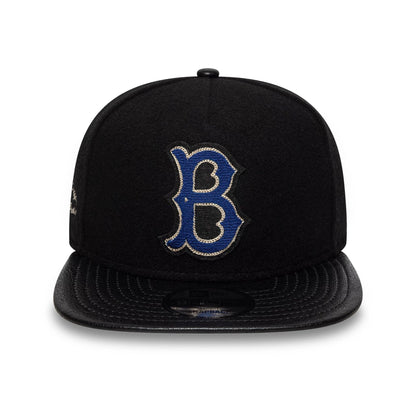 This is a Brooklyn Dodgers Wool Letterman Black 9FIFTY A-Frame Snapback Adjustable Cap 3