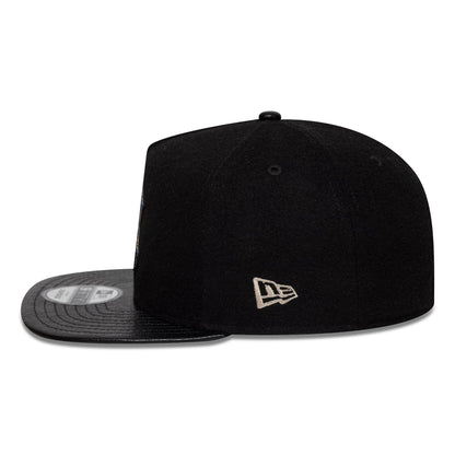 This is a Brooklyn Dodgers Wool Letterman Black 9FIFTY A-Frame Snapback Adjustable Cap 6