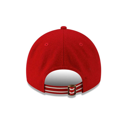 This is a Ohio State Buckeyes Wool Letterman Red 9TWENTY A-Frame Adjustable Cap 5