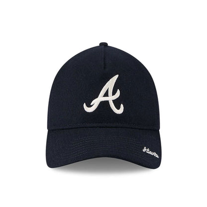 This is a Atlanta Braves Wool Letterman Navy 9TWENTY A-Frame Adjustable Cap 3