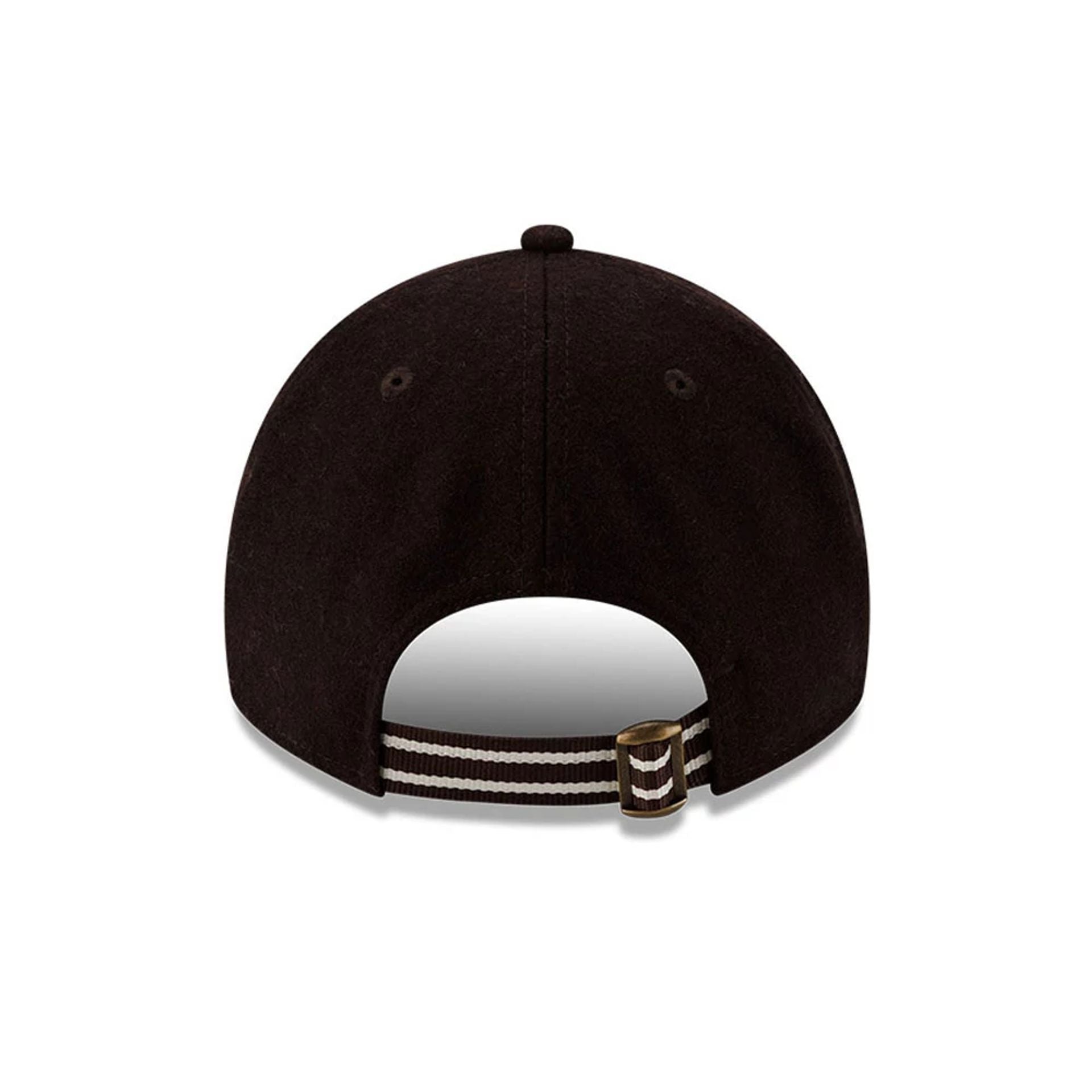 This is a San Diego Padres Wool Letterman Dark Brown 9TWENTY A-Frame Adjustable Cap 7