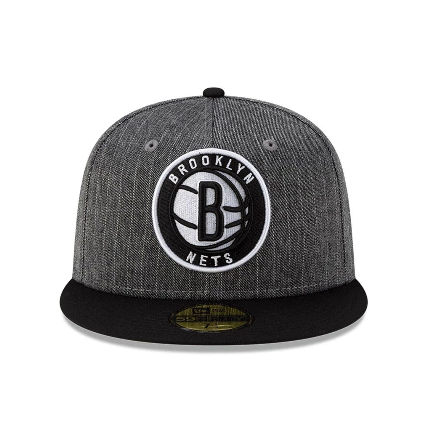 This is a Brooklyn Nets Black Pinstripe 59FIFTY Fitted Cap 3