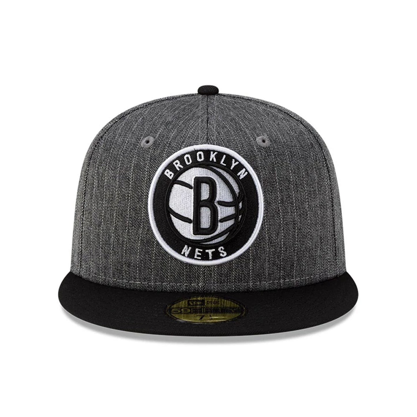 This is a Brooklyn Nets Black Pinstripe 59FIFTY Fitted Cap 3