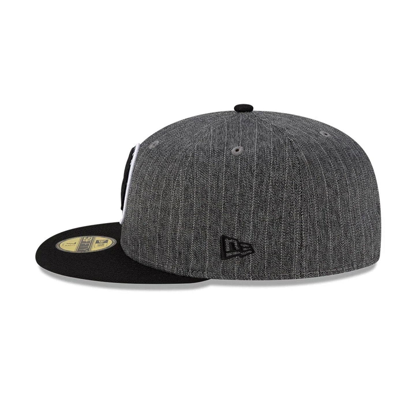 This is a Brooklyn Nets Black Pinstripe 59FIFTY Fitted Cap 6