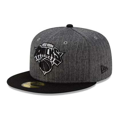 This is a New York Knicks Black Pinstripe 59FIFTY Fitted Cap 1