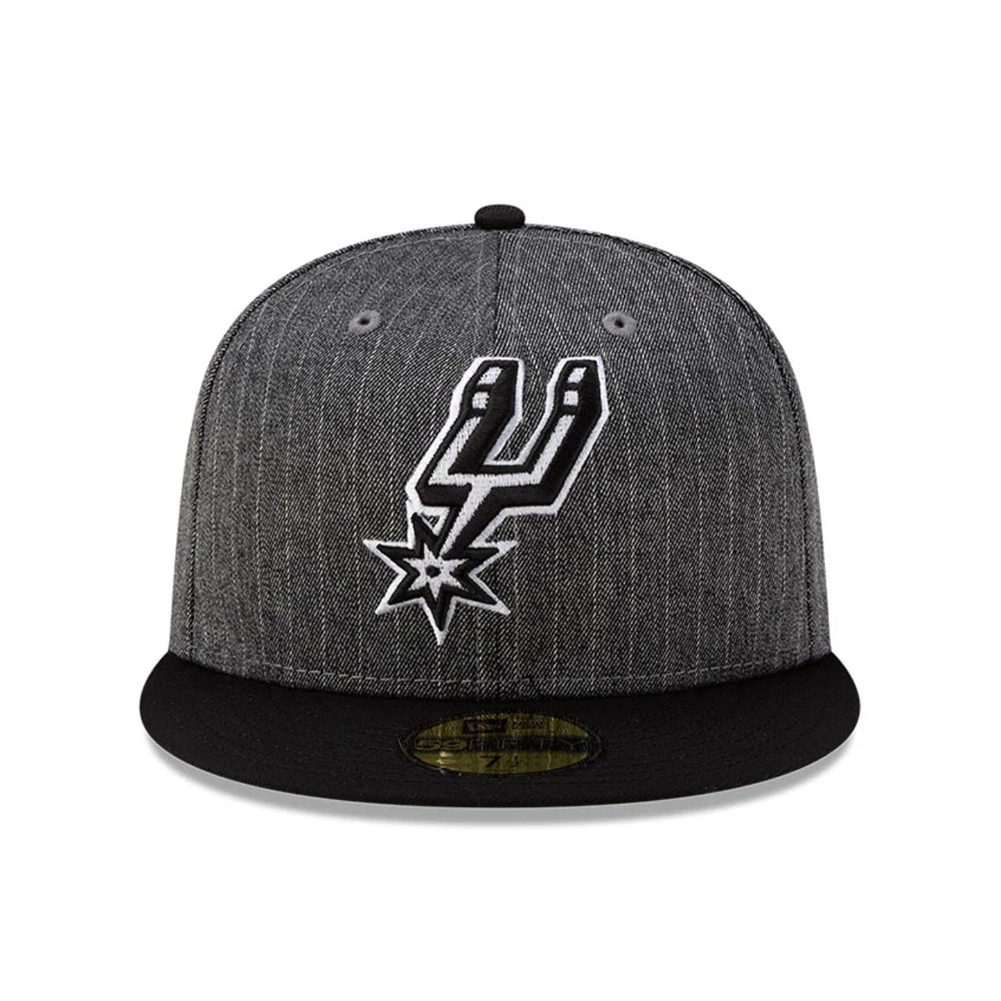 This is a San Antonio Spurs Black Pinstripe 59FIFTY Fitted Cap 3