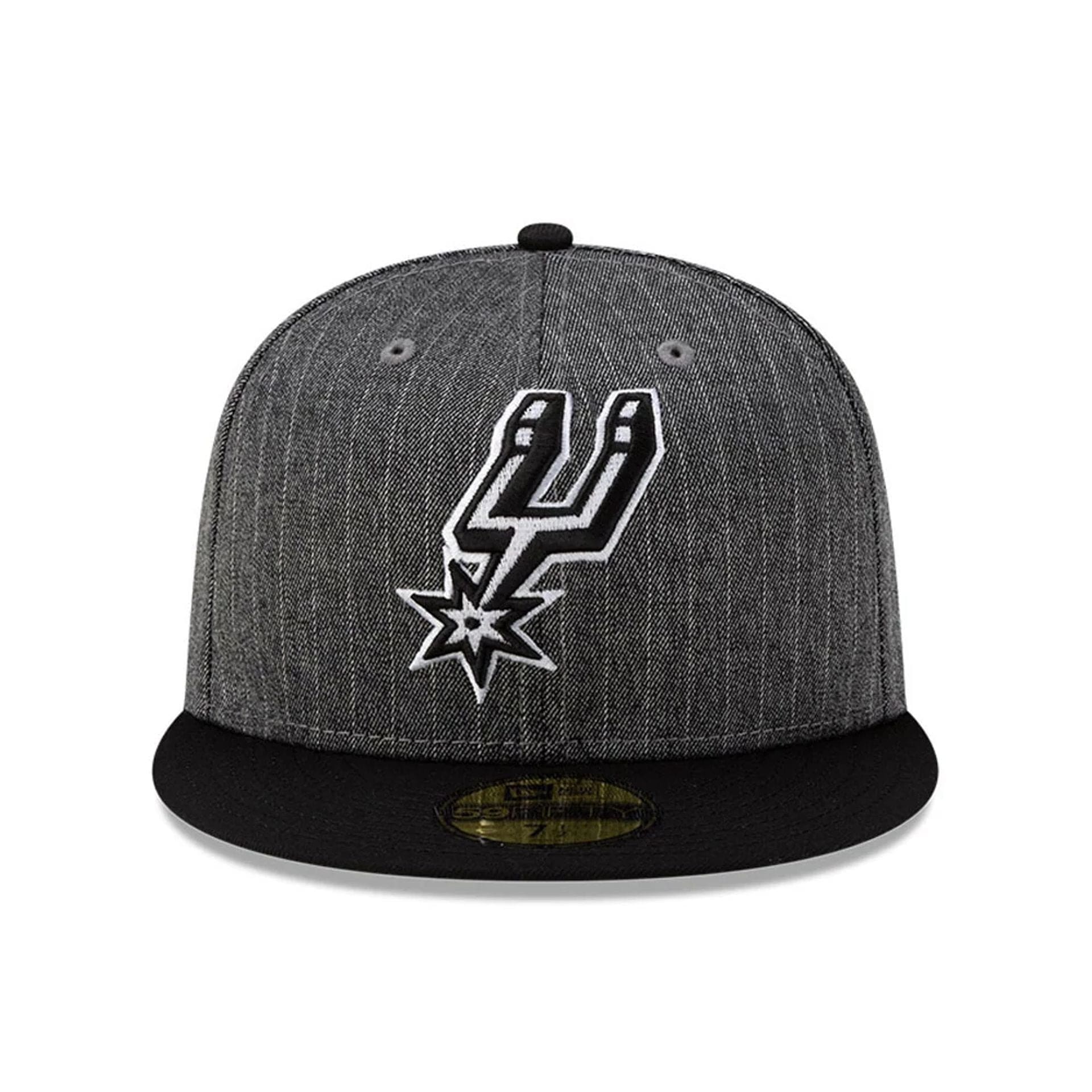 This is a San Antonio Spurs Black Pinstripe 59FIFTY Fitted Cap 3
