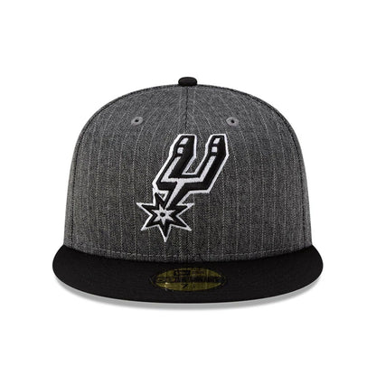 This is a San Antonio Spurs Black Pinstripe 59FIFTY Fitted Cap 3