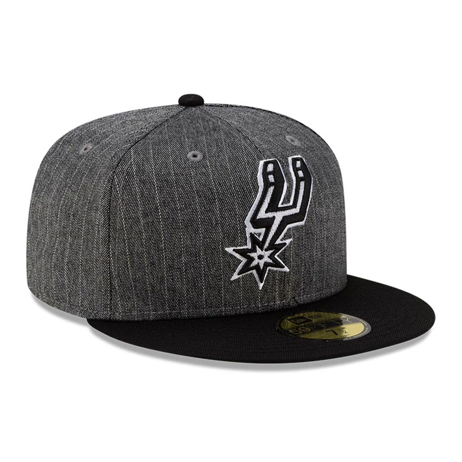 This is a San Antonio Spurs Black Pinstripe 59FIFTY Fitted Cap 4