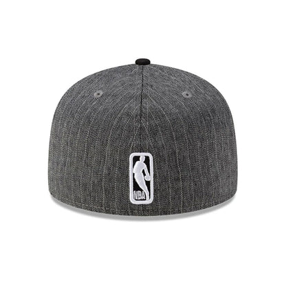 This is a San Antonio Spurs Black Pinstripe 59FIFTY Fitted Cap 5