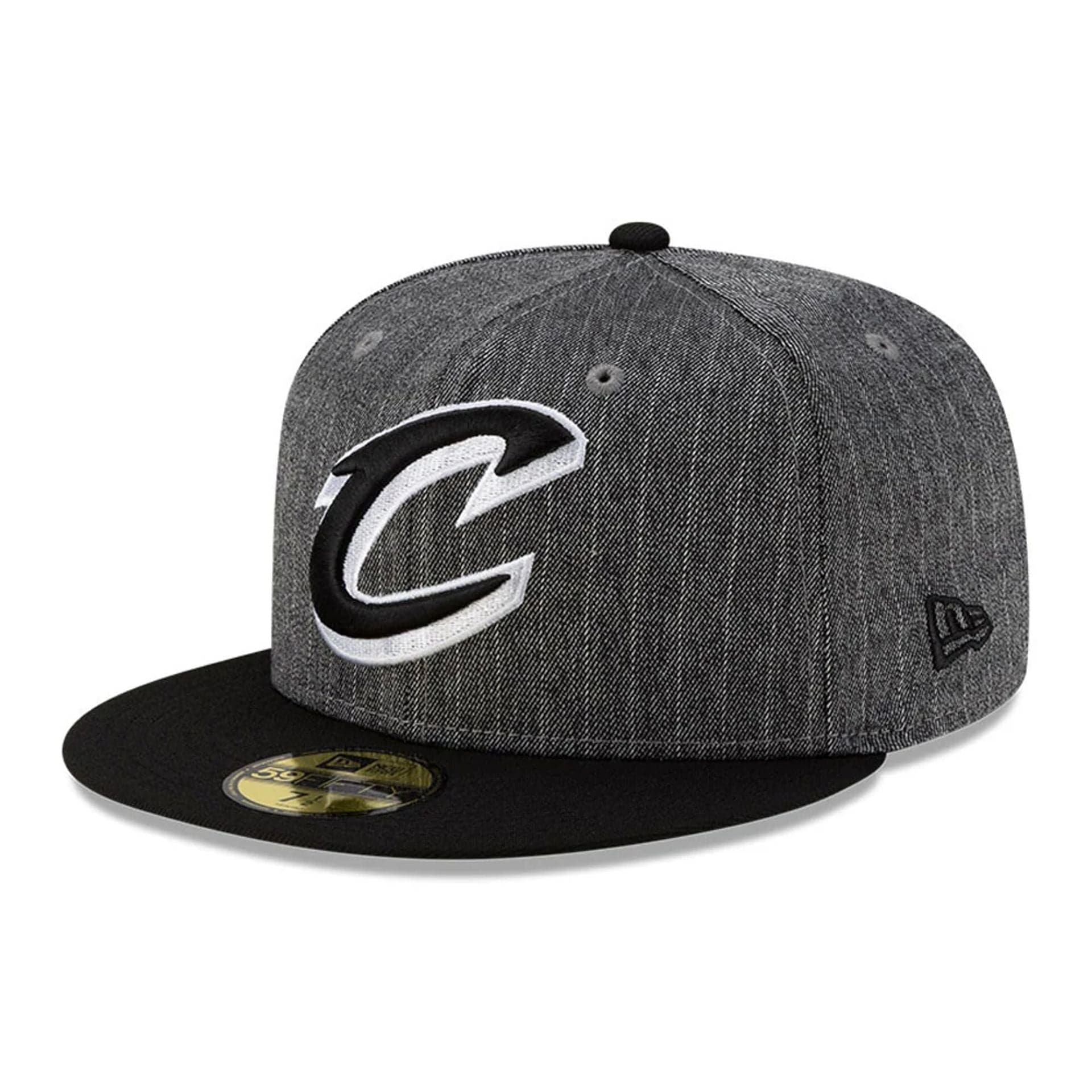 This is a Cleveland Cavaliers Black Pinstripe 59FIFTY Fitted Cap 1