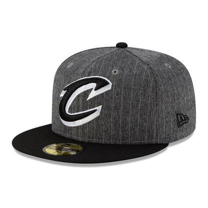 This is a Cleveland Cavaliers Black Pinstripe 59FIFTY Fitted Cap 1