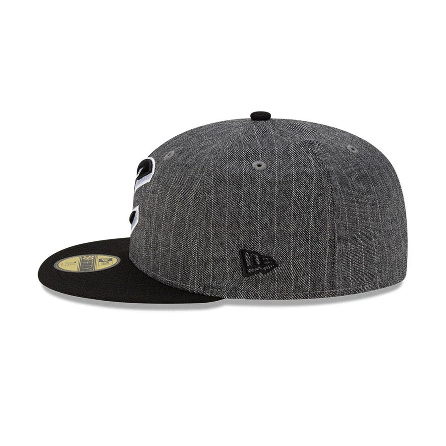 This is a Cleveland Cavaliers Black Pinstripe 59FIFTY Fitted Cap 6