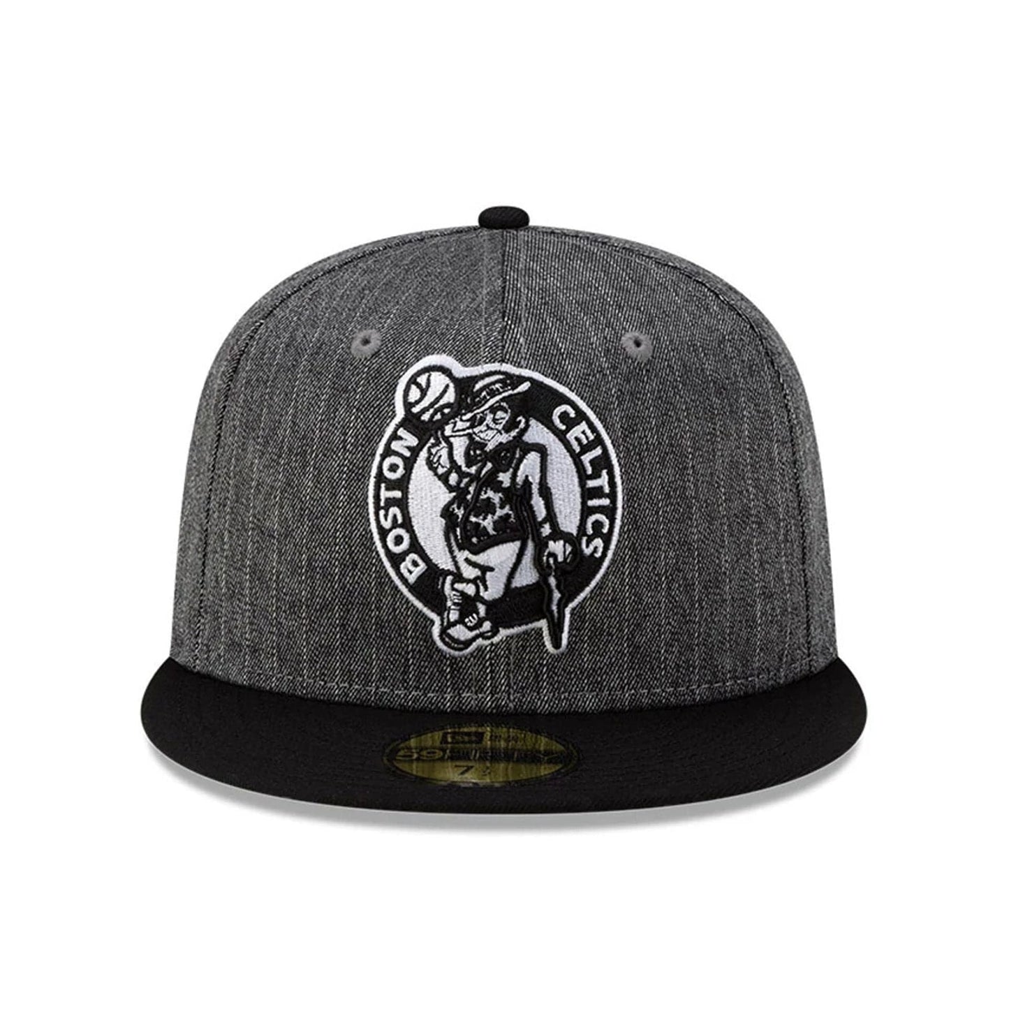 This is a Boston Celtics Black Pinstripe 59FIFTY Fitted Cap 3