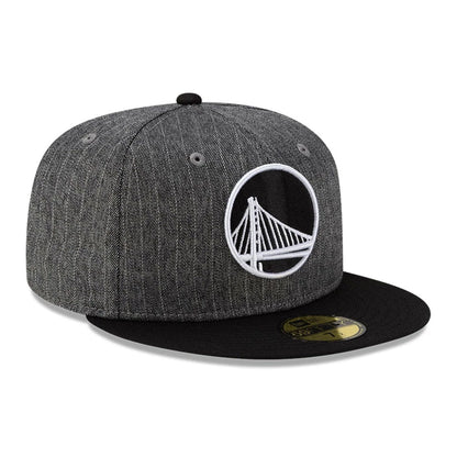 This is a Golden State Warriors Black Pinstripe 59FIFTY Fitted Cap 4