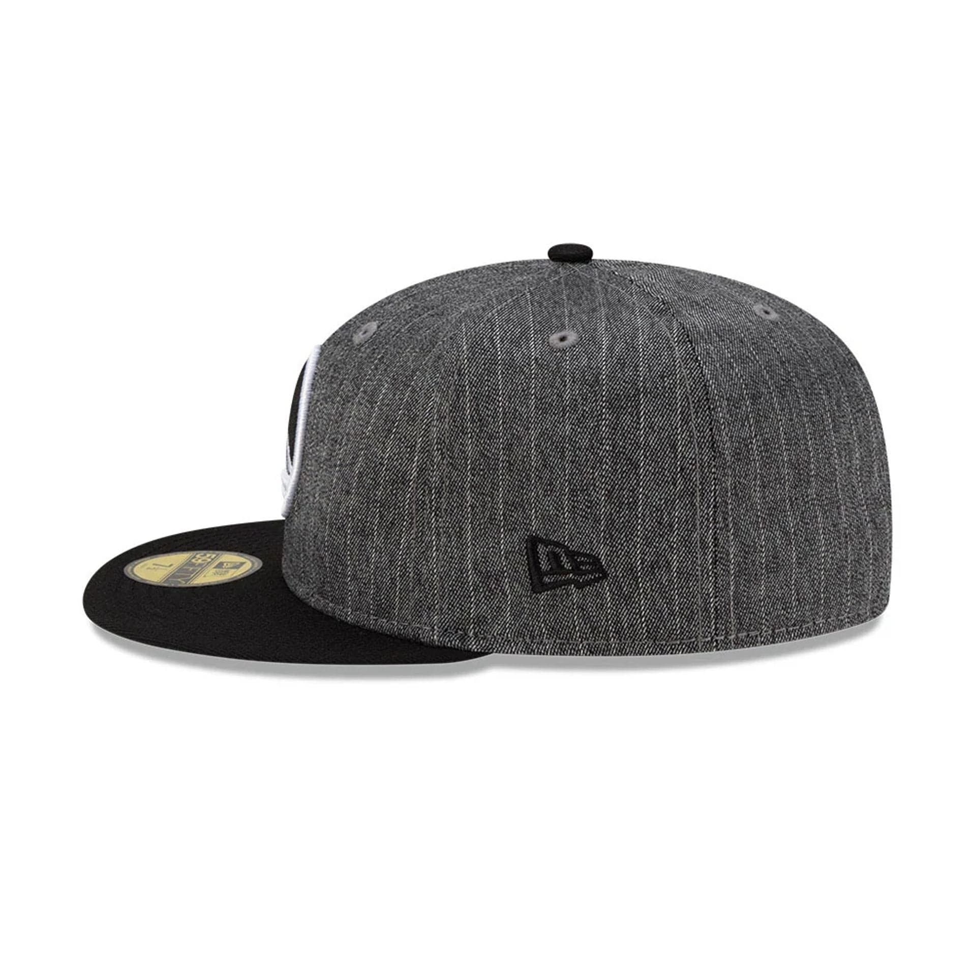 This is a Golden State Warriors Black Pinstripe 59FIFTY Fitted Cap 6