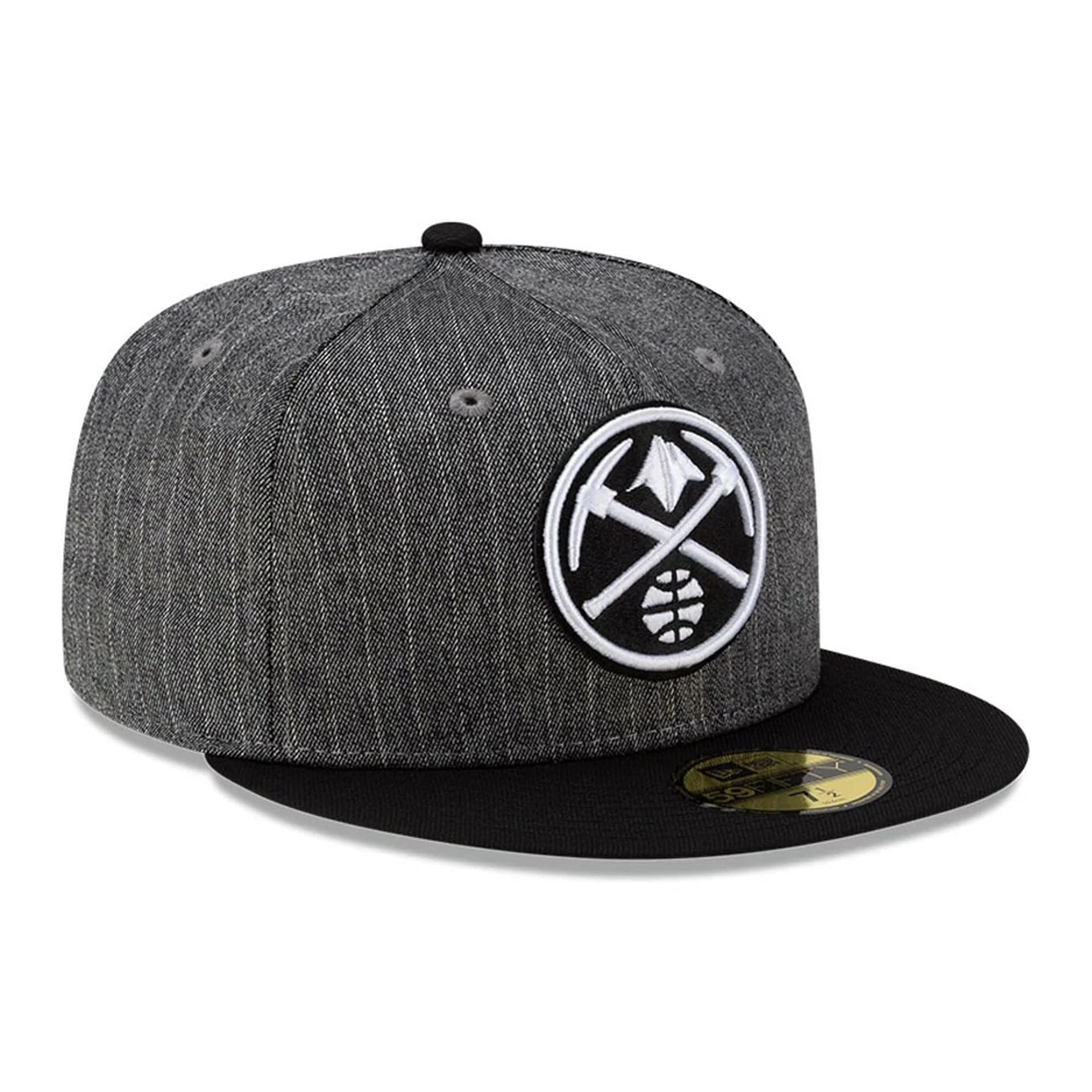 This is a Denver Nuggets Black Pinstripe 59FIFTY Fitted Cap 4