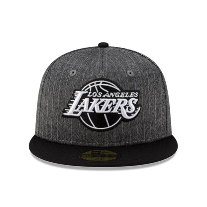 This is a LA Lakers Black Pinstripe 59FIFTY Fitted Cap 3