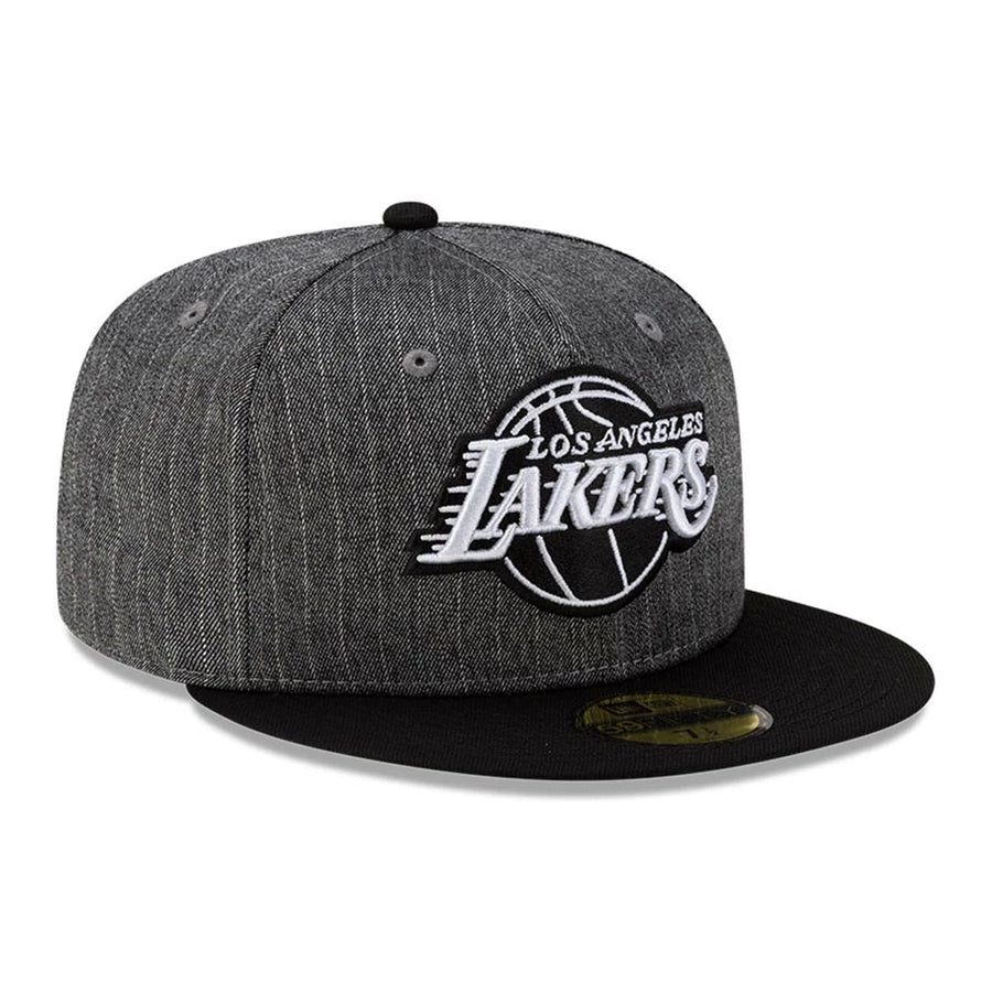 This is a LA Lakers Black Pinstripe 59FIFTY Fitted Cap 4