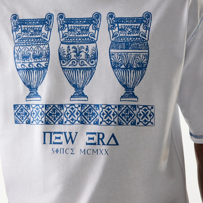 The Male model is wearing New Era Orthodox Vase White Oversized T-Shirt 4