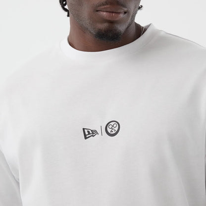 The Male model is wearing Sakamoto Days Netflix White T-Shirt 4