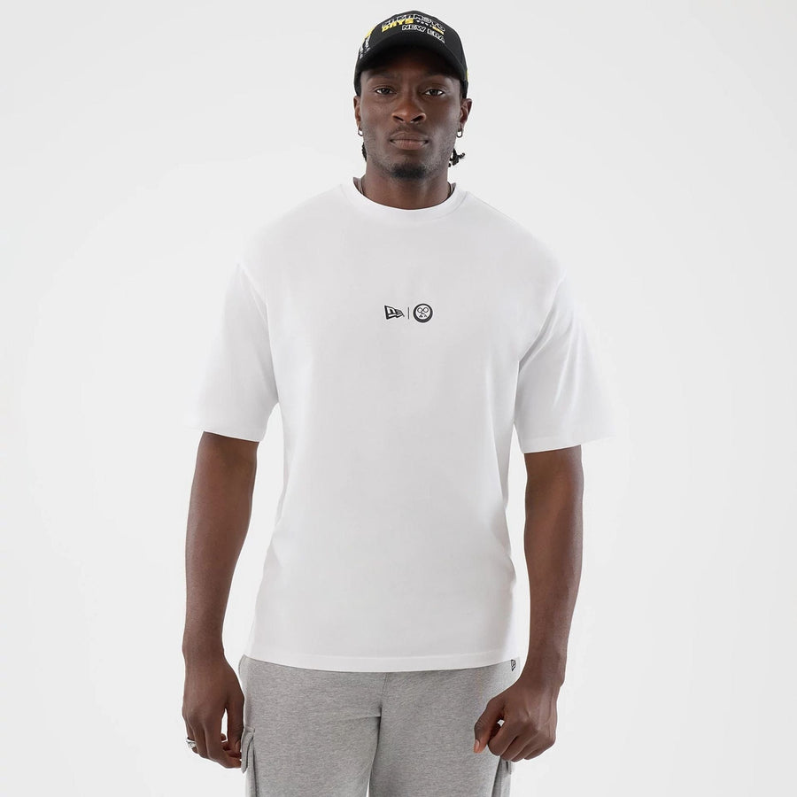 The Male model is wearing Sakamoto Days Netflix White T-Shirt  1