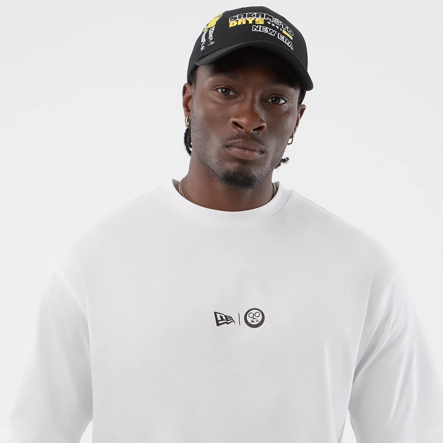 The Male model is wearing Sakamoto Days Netflix White T-Shirt 7