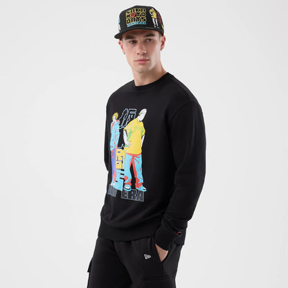 The Male model is wearing Sakamoto Days Netflix Black Crew Neck Sweater 4