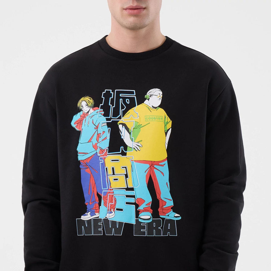 The Male model is wearing Sakamoto Days Netflix Black Crew Neck Sweater  3