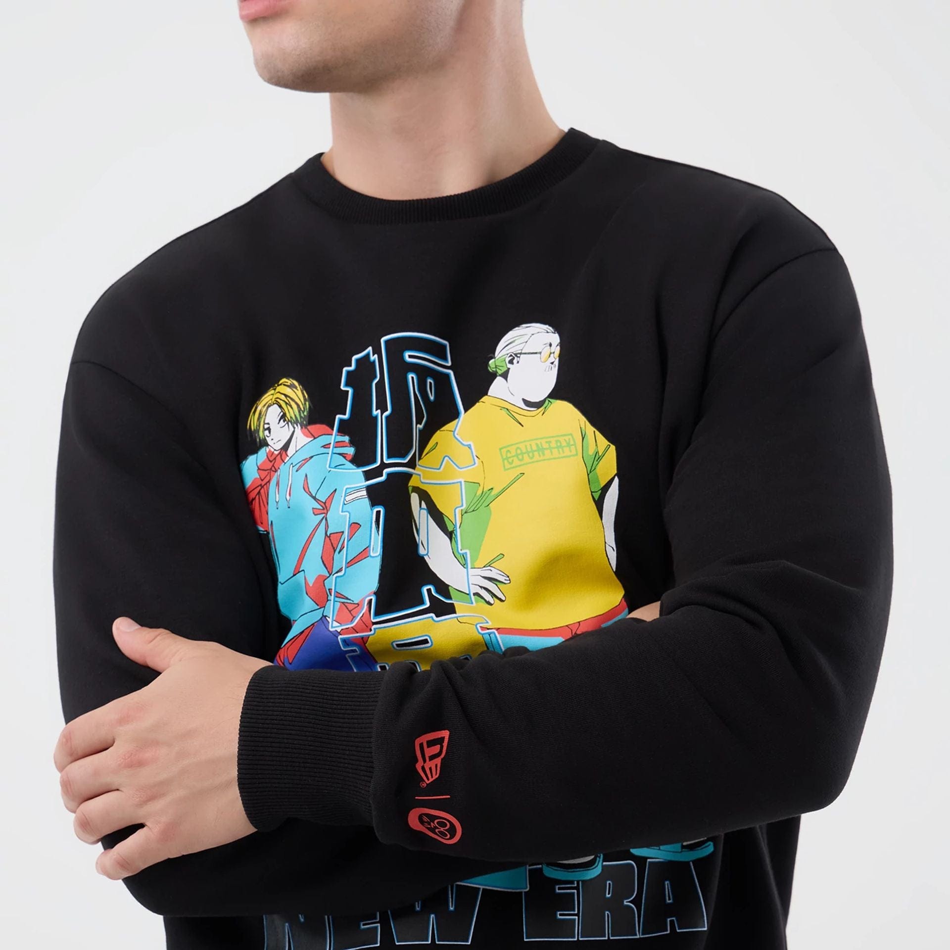 The Male model is wearing Sakamoto Days Netflix Black Crew Neck Sweater  7