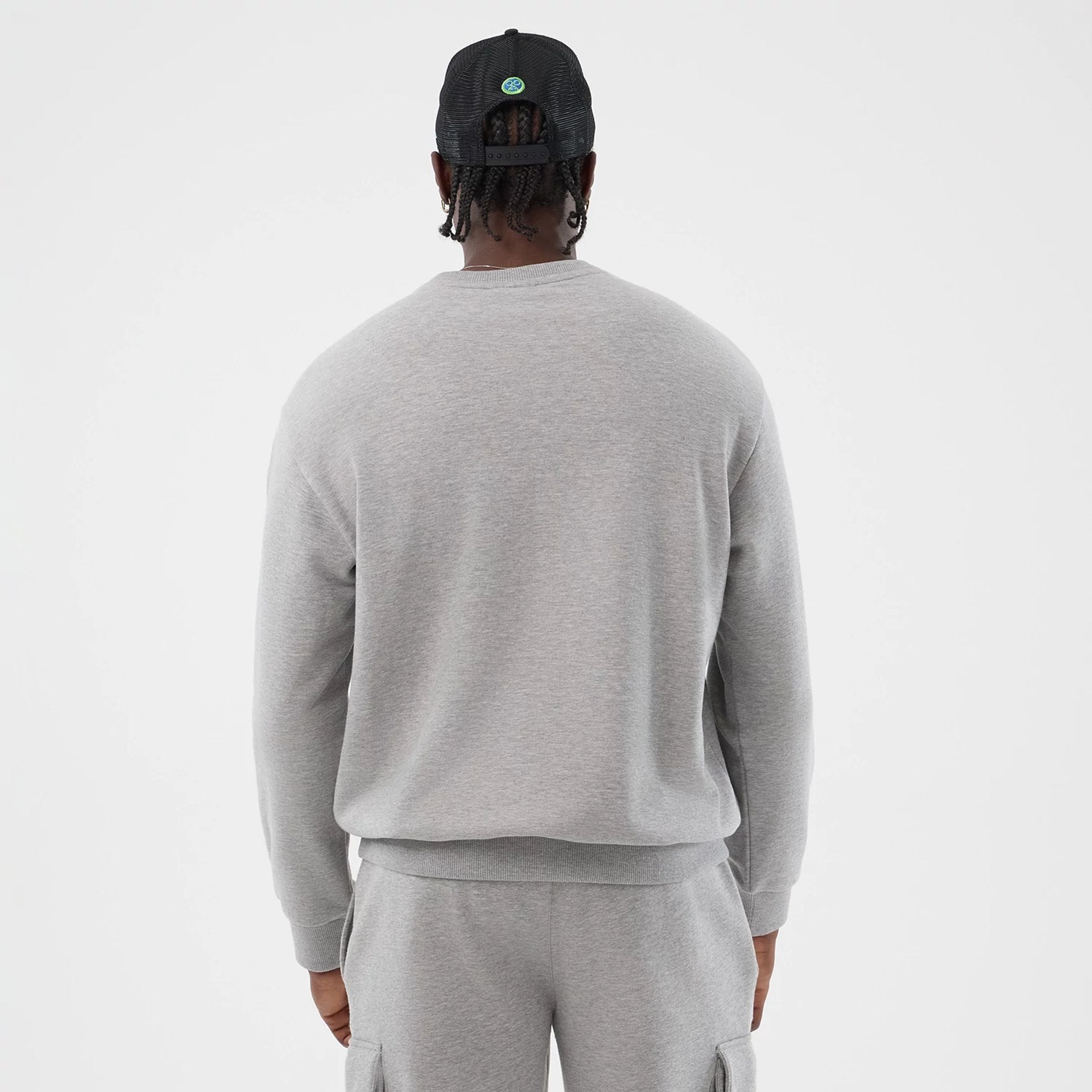 The Male model is wearing Sakamoto Days Netflix Grey Crew Neck Sweater  2