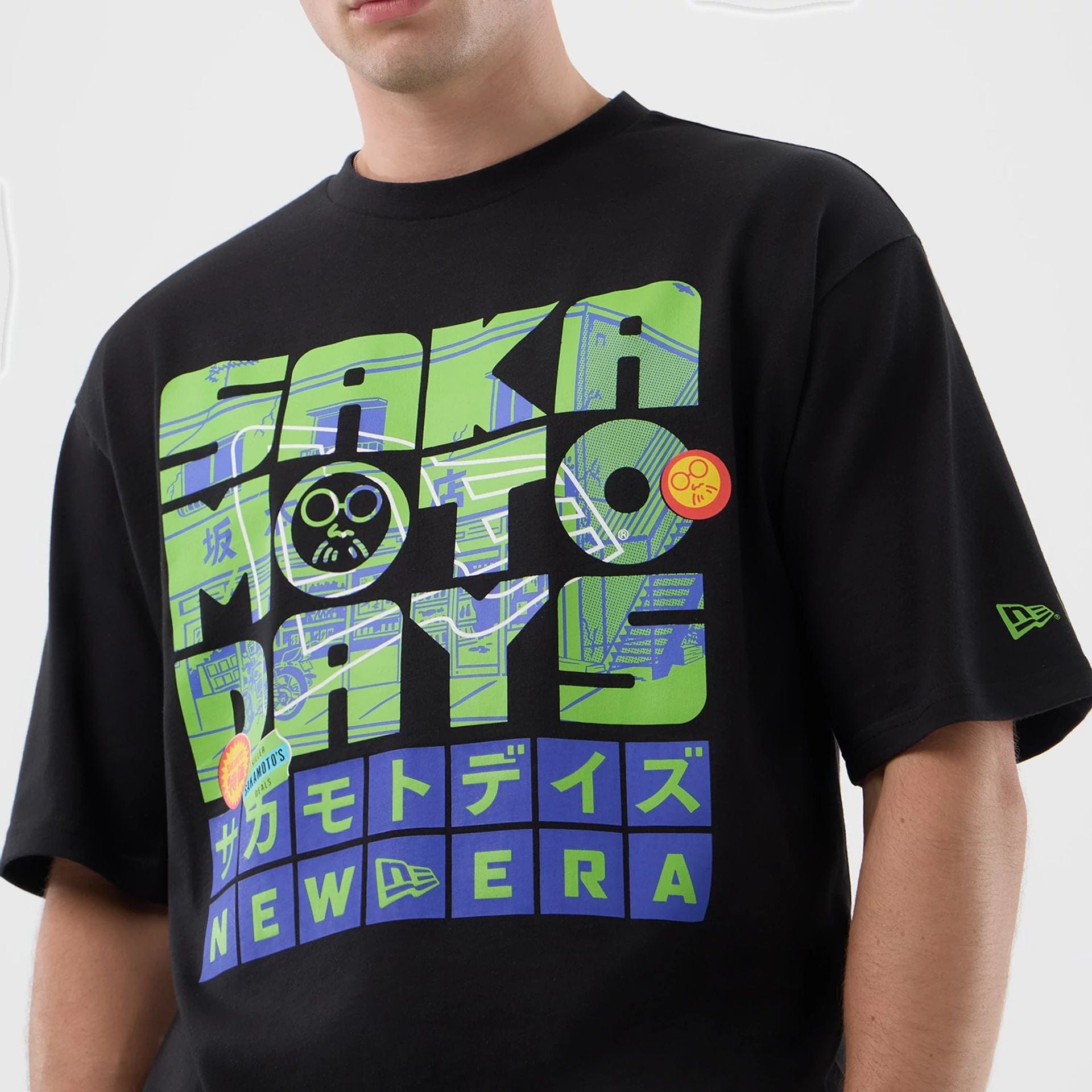 The Male model is wearing Sakamoto Days Netflix Black T-Shirt  3