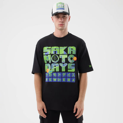 The Male model is wearing Sakamoto Days Netflix Black T-Shirt 1